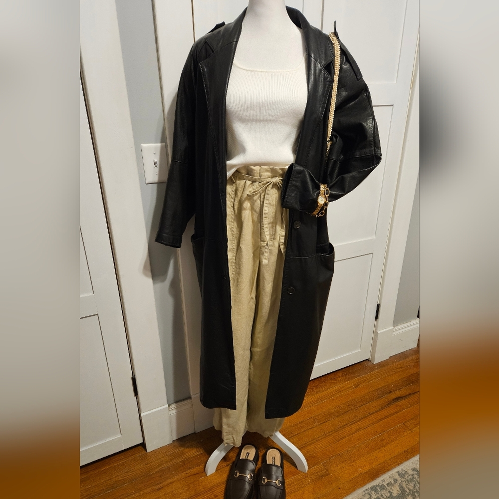 Beautiful Vintage Leather Trench Coat